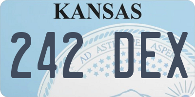 KS license plate 242DEX