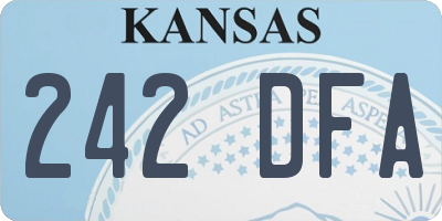 KS license plate 242DFA
