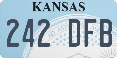 KS license plate 242DFB