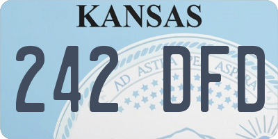 KS license plate 242DFD