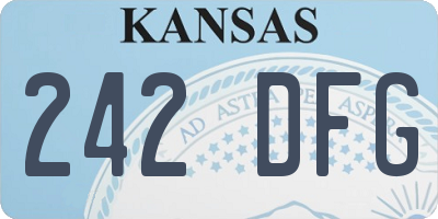 KS license plate 242DFG