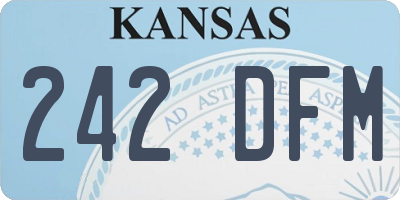 KS license plate 242DFM