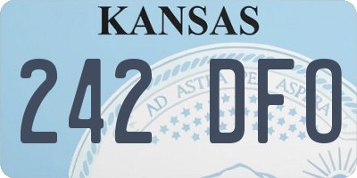 KS license plate 242DFO
