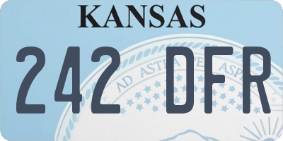 KS license plate 242DFR