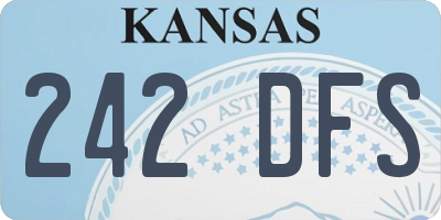 KS license plate 242DFS