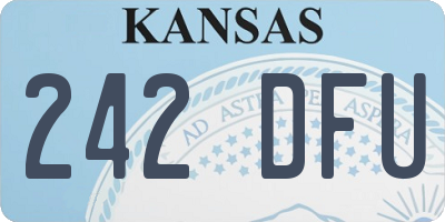 KS license plate 242DFU