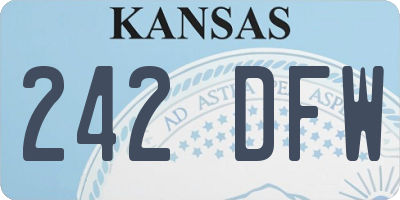 KS license plate 242DFW