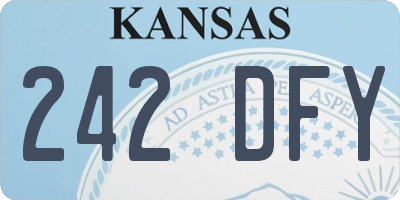 KS license plate 242DFY