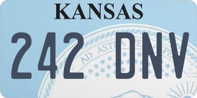 KS license plate 242DNV