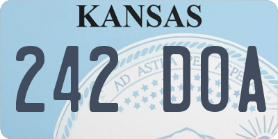 KS license plate 242DOA