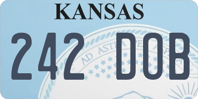 KS license plate 242DOB