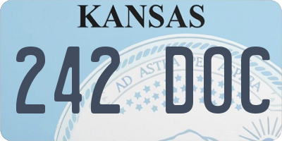 KS license plate 242DOC