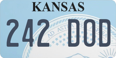 KS license plate 242DOD