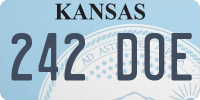 KS license plate 242DOE