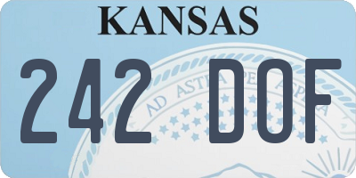 KS license plate 242DOF