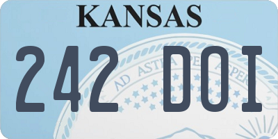 KS license plate 242DOI