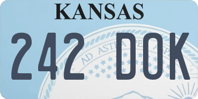KS license plate 242DOK