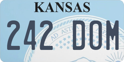 KS license plate 242DOM