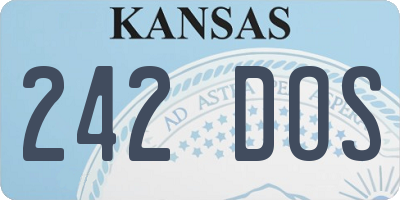 KS license plate 242DOS
