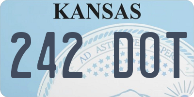 KS license plate 242DOT