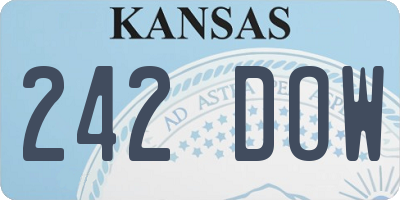 KS license plate 242DOW