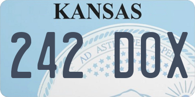KS license plate 242DOX