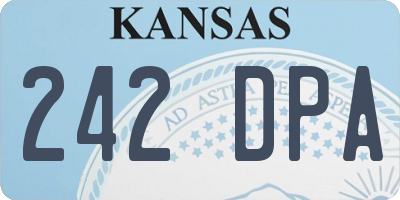 KS license plate 242DPA