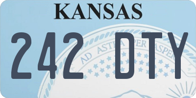 KS license plate 242DTY