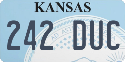 KS license plate 242DUC