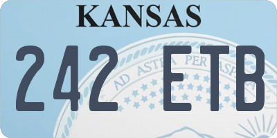 KS license plate 242ETB
