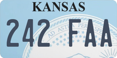 KS license plate 242FAA