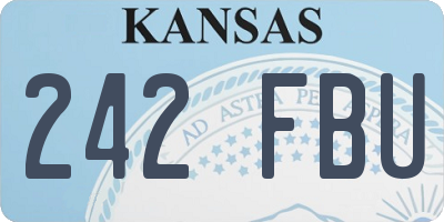 KS license plate 242FBU