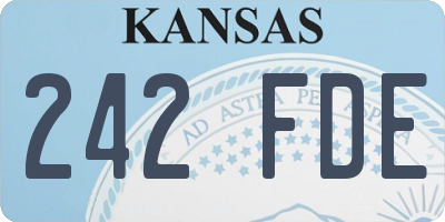 KS license plate 242FDE