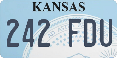 KS license plate 242FDU
