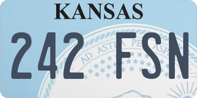 KS license plate 242FSN