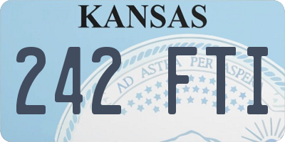 KS license plate 242FTI