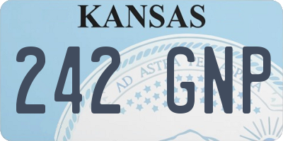 KS license plate 242GNP