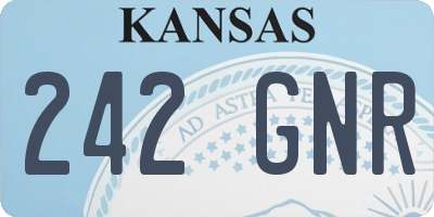KS license plate 242GNR