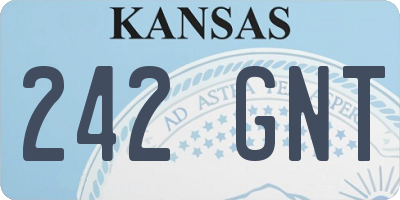 KS license plate 242GNT