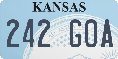 KS license plate 242GOA