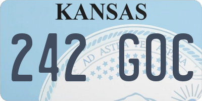 KS license plate 242GOC