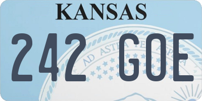 KS license plate 242GOE