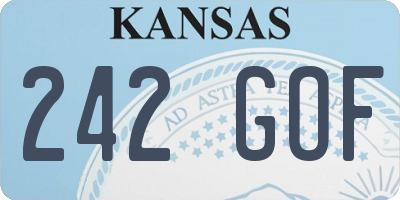 KS license plate 242GOF