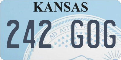 KS license plate 242GOG