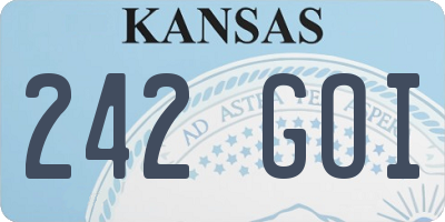 KS license plate 242GOI