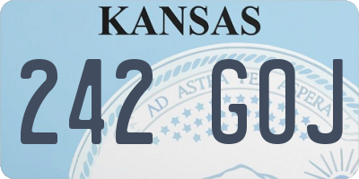 KS license plate 242GOJ
