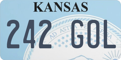 KS license plate 242GOL