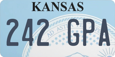 KS license plate 242GPA