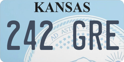 KS license plate 242GRE
