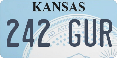 KS license plate 242GUR
